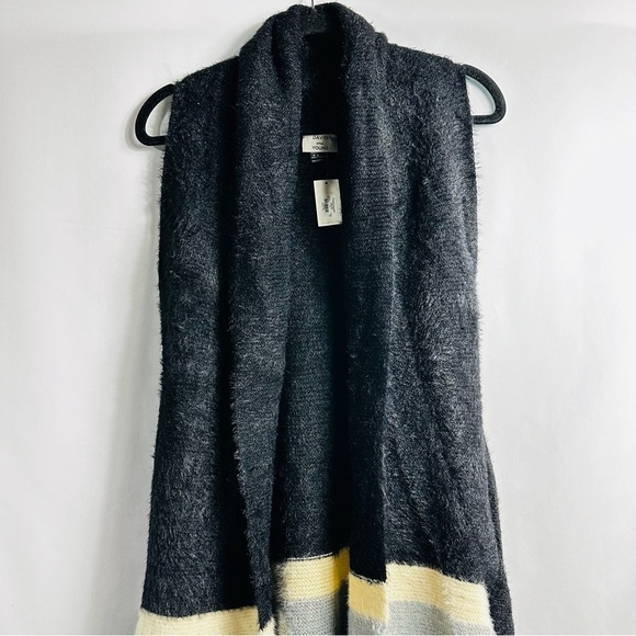 NWT David and Young Black Open Front Shawl Sleeveless Sweater Cardigan - Picture 4 of 6